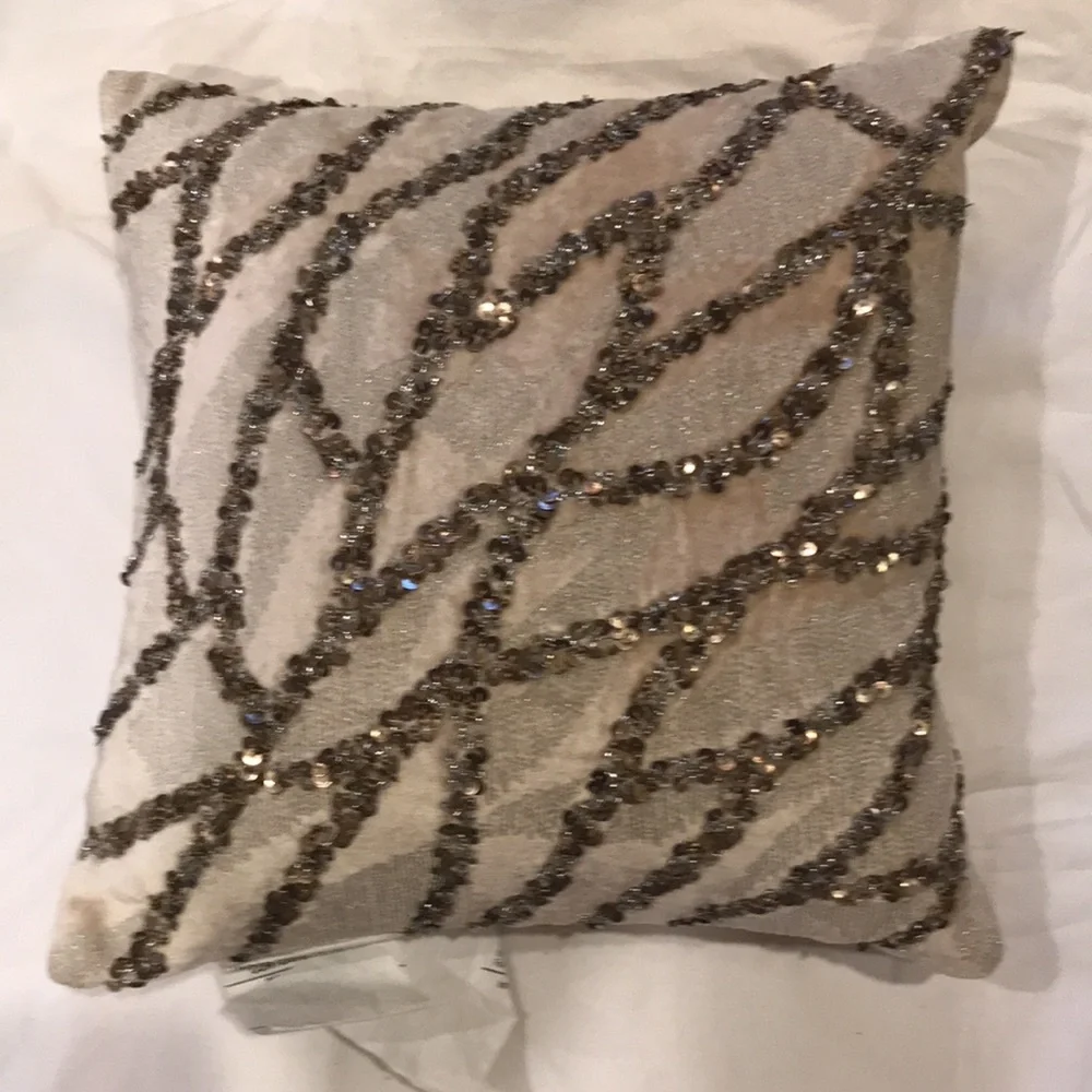 Donna Karan Home Gold Dust Sequin Embellished Accent Pillow